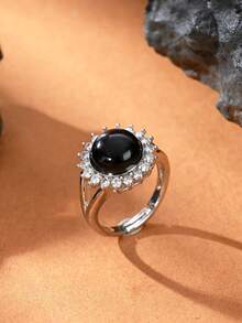 1 chiếc nhẫn hở bằng đá pha lê tự nhiên, thích hợp cho nữ đeo hàng ngày. - Nhiều màu - Xem 8