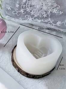 3D Heart Hand In Hand Candle Mold Multi-Use Flexible Easy Demold For Candle/Gypsum/Resin/Soap/Polymer Clay/Chocolate Candle Mold Valentine's Day Proposal Confession Wedding Cake Baking Jewelry Making - A - View 9