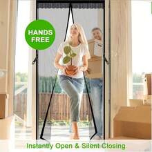 1pc Magnetic Mesh Curtain, Anti-Mosquito Net, Pet Friendly Scratch Resistant, Lace Trim Design, Suitable For Bedroom, Kitchen, Balcony, Etc. - 1pc - View 5