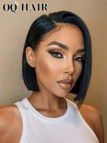 OQ Tóc giả bob thẳng chất lượng salon, mật độ 200%, dài 8-16 inch, đã cắt sẵn 7x5 inch, đường chân tóc vô hình, tóc dài màu tự nhiên, đường chân tóc đã được tỉa sẵn, phù hợp cho người mới bắt đầu, không cần keo, làm từ 100% tóc nguyên chất chưa qua xử lý, lưới thoáng khí, mật độ cao. - SNatural - Xem 1