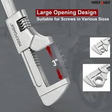 MAXPOWER 11" Auto Wrench, Adjustable Automotive Wrench For Automobiles Construction, Machine Maintenance And Home Repairs - Silver-1 - View 6