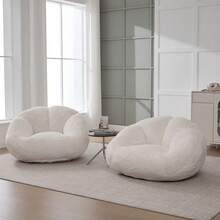 Bean Bags - Beige + Faux Fur - View 6