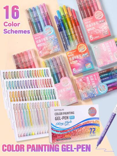 Glitter/Glowing Special Effects Drawing Pens PLUS, Vibrant Ink Colors, Dreamy Glittering Effect, Fine And Uniform Glitter, Adding Shiny Texture To Your Works, 1.0mm Stainless Steel Thicker Nib For Stable And Smooth Ink Flow, Rich Color Variety, Suitable For Outlining, Coloring, Edging, Meeting More Painting Needs