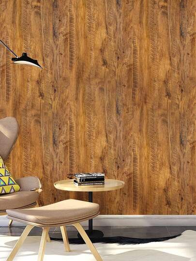 Renovate Old Home Into A Warm Home Style, Using Brown Wood Grain Wallpaper, Furniture Upgrade Stickers, Can Be Used For Wall Decoration And Home Improvement