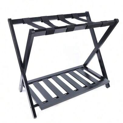 SENDERPICK Shoe Shelf Wooden Stand Travel Suitcase Bags Storage Holder Folding Luggage RackLuggage Racks Back To School