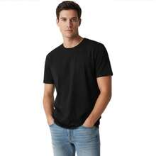 Men's 100% Cotton T-Shirt, Round Neck, Soft, High-Quality, Regular Fit Short-Sleeve Comfortable T-Shirt, Machine Washable, A Gift For Relatives, Brothers, Friends, Parents, Or Teachers - 黑色 - 查看 10