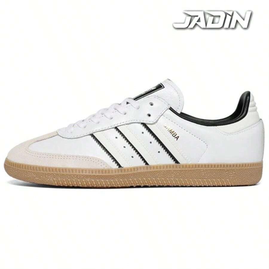 Adidas Samba OG J 'Double White Black Gum'kid's- IH5585 - Ivory White - View 1