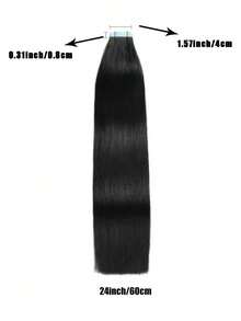 100% Human Hair, Brazilian Straight Hair, Adhesive Tape-In Extensions, Salon-Grade Quality, Suitable For Women - Natural & Black - View 4