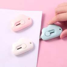 1 pieza Mini Cuchillo/Cortador de cajas/Abridor de sobres/Cortador de sobres con forma de nube, Cortador de papel portátil con forma de nube y orificio para llavero - forma de nube - Ver 11
