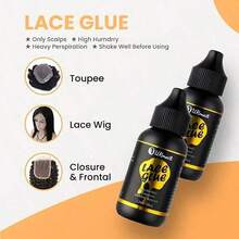 蕾丝假发专用胶水，适用于蕾丝前假发 - 隐形速干无残留蕾丝假发胶水，防水强力粘合 - 38ml - 查看 3