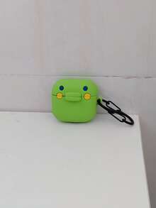 1 pieza Estuche para auriculares Bluetooth, estilo Jiji de boca grande, adecuado para AirPods4, también se adapta a los estuches de AirPods3 y Apple Pro2. Estuche protector de silicona para auriculares/Caja de auriculares/Tanque de aire para auriculares con correa para el cuello y correa para teléfono móvil, Estuche de batería portátil, Aeropuerto, Estuche para auriculares, Adecuado tanto para hombres como para mujeres (Universal) - Auriculares + mosquetón - Ver 2