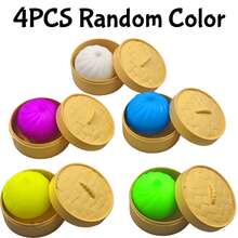 1/2/3/4pcs Colorful Dumpling Shaped Slow Rising Squeeze Toy, Realistic Fake Food Design, Stress Relief Hand And Desktop Fidget Toy, Suitable For Anxiety Relief, Office Relaxation And Home Decor, Best Gift For Family And Friends (Random Color) - Multicolor - View 12