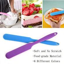1pc Random Color Small Silicone Spatula Bulk For Kitchen Baking Cake Icing Resin Craft Set 6 Pieces Mini Silicone Scraper Tool Jar Spatula With Long Handle Heat Resistant Wax Stick Large With Angled Edge For Hard Wax - 1PC - Random Color - View 3
