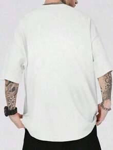 Men's Streetwear T-Shirt With Brazil Print, Cotton - White - View 4