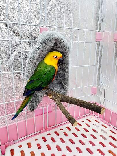 Corner Fleece Bird Blanket For Cage, Cozy Bird Bed Warmer Parrot House Cage Hanging , Small Animals Shelter Bedding, Cuddle Nest Hanging Toy For Parakeet Cockatiel