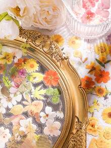 45pcs/Box Beautiful Flower & Leaf Stickers, Romantic Floral Series PET Box Stickers, INS Floral Scrapbooking DIY Decorative Stickers, Waterproof PET Self-Adhesive Stickers Scrapbook Supplies Stationery Funny Stickers Kindle - A - View 3