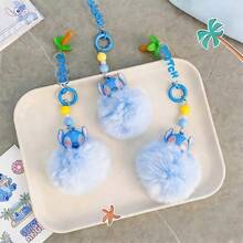 Móc khóa Stitch - Móc treo túi hình quả bông lớn từ phim Lilo & Stitch, đồ chơi mềm dễ thương, phù hợp với ba lô, ví, chìa khóa xe hơi, phụ kiện nhân vật hoạt hình, tuyệt vời cho trẻ em, người lớn và người hâm mộ, quà tặng móc khóa đáng yêu. - Màu xanh nhạt - Xem 7