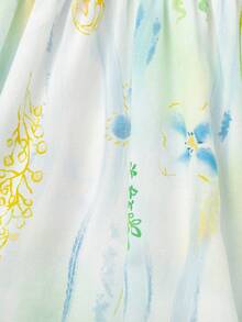 Balabala 儿童休闲裤，男女童款，全印花，松紧裤脚灯笼裤，2026夏季款 - 藍綠色調 - 查看 4