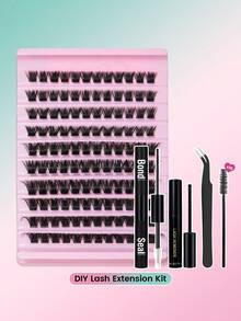 DIY Eyelash Extension Kit - Cluster Lashes, Waterproof Lash Glue & Sealant, Long-Lasting Individual Lash Clusters, Adhesive & Sealant, Makeup Tools - Multicolor - View 15