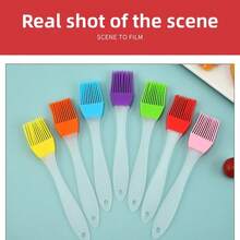 1pc/3pcs/7pcs Silicone Basting Brush, Heat Resistant Basting Brush With Scraper, Kitchen Cooking Baking Barbecue Tool - Multicolor - View 6