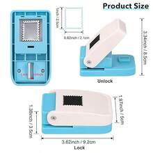 1pc 0.8 Inch Rectangular Stamp Punch, Stamp Perforator, Manual Hole Punch, Suitable For Crafting, Scrapbooking, Diary, Card Making - A - View 2