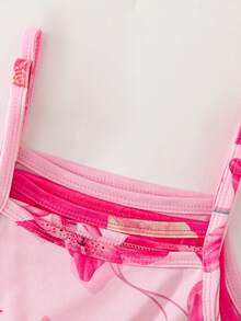 女童休闲碎花无袖连体裤，舒适夏季装扮 - 彩色 - 查看 4