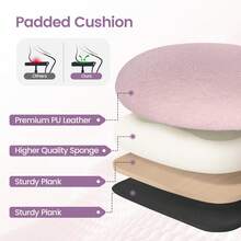 Office Desk Chair, Height Adjustable Swivel Vanity Chair With Thickened Cushion For Home Office Bedroom Dressing Room Study - Lambswool - Pink - View 5