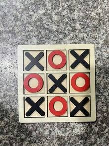 木制 XO 井字棋三合一游戏，趣味休闲叠叠乐积木桌面游戏玩具 - 彩色 - 查看 19