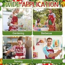 4Pcs Funny Christmas Kitchen Aprons For Women Men Adjustable Cooking Chef Aprons Waterproof Bib Apron For Xmas Party Gift - / - Xem 6