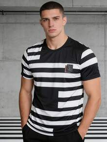 Men's Fashionable 3D Print T-Shirt, Regular Fit Short Sleeve Crew Neck, Breathable Summer Casual Wear, Machine Washable Top, Soft Fabric, Street Style Design, Suitable For Young People - White - View 3