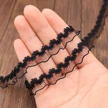 10m 1.5cm Wavy Elastic Lace Trim, Suitable For DIY Clothing, Socks, Gloves, Doll Clothes, Skirts, Lingerie - Multicolor - View 5