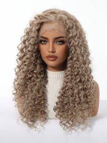 22 Inch Wine Red 13x4 Lace Front Afro Kinky Curly Synthetic Hair Wig, Made Of 100% Synthetic Fiber And High Temperature Fiber, Easy To Manage, Versatile Style Suitable For Daily Wear, Holidays, Parties, Weddings And Other Occasions, Women Wig - Maroon - View 4