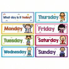 8pcs/16pcs English Words Of Weekdays, Months, Seasons, Weather Educational Cards, Classroom Decor - Multicolor - View 10