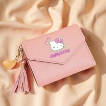SANRIO 1件装 Hello Kitty 可爱流苏吊坠装饰钱包 人造革多功能钱包 女士短款钱包 零钱包 翻盖卡包 信封包 女士钱包 迷你钱包 小钱包 可爱钱包 沙滩必备度假钱包 沙滩包 - 彩色 - 查看 11