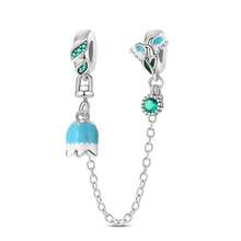 1 Silver Plated Angel Flower Safety Chain Buckle Pendant Suitable For Original 3mm Bracelet Bracelet DIY Bead Women's Fashion Jewelry Holiday Birthday Gift - Multicolor - View 16