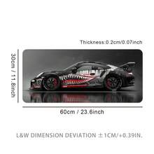 Mousepad extra grande com estampa de carro de corrida, tapete para mesa gamer, tapete grande para teclado, lavável, base de borracha antiderrapante, borda costurada, mousepad para presente, protetor de mesa, tapete para mesa de estudo, vários tamanhos disponíveis, tapete para teclado de computador, tapete para laptop - carro esportivo - Ver 15