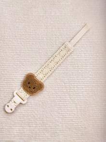 Clip de chupete de encaje con diseño de oso bebé, cadena de chupete para bebé, correa antiperdi da para juguete de dentición de bebé - Multicolor - Ver 4