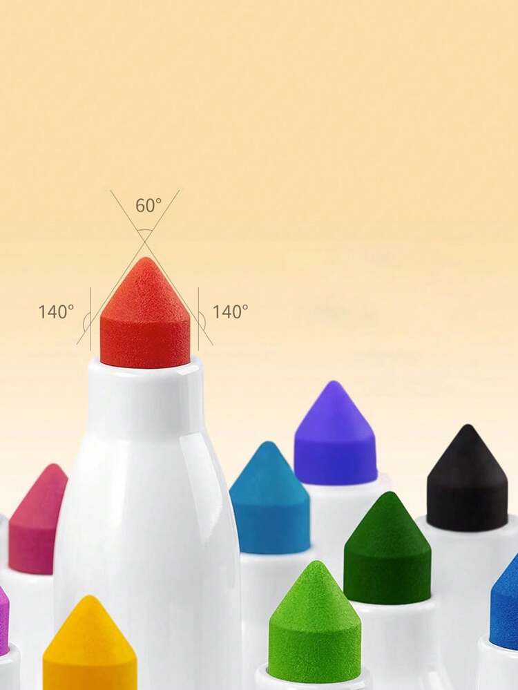 12/24/36 Colors Rainbow Little Artist Stamp Watercolor Pens, Large Capacity Easy To Wash Thick Barrel Cone Tip, Dual-Tip For Coloring, & Washable, Stamp Design Enhances Drawing Fun, Back To School Essential Stationery Set For Kids - Multicolor - View 11