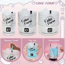 圆形可调节蛋糕圈模具可伸缩翻糖工具慕斯蛋糕圈亚克力圆形烘焙圈DIY慕斯蛋糕模具装饰工具圆形蛋糕装饰工具 - 彩色 - 查看 3