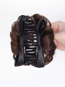 Bun-Style Synthetic Wig With Clip-On Hair Clip, Bow-Tie Wig, Suitable For Everyday Wear. - Multicolor - View 4