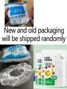 300个/套 3件装可重复使用食品保鲜膜和浴帽套装，PE食品保鲜膜，透明食品保鲜膜，PE薄膜袋，弹性一次性碗盖 - 透明 - 查看 13