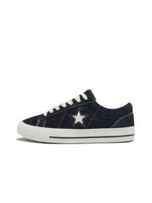 Converse ONE STAR 95 經典舒適復古薄底 防滑耐磨 低筒 板鞋 男女同款 黑色 - 黑色 - 查看 17