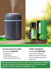 3.07 * 3.07 * 4.69 Inch 300ml Desktop Ultrasonic Cool Mist Humidifier With Aroma Diffuser, Quiet Operation, Dual Mist Modes, Auto Shut-Off, Suitable For Bedroom, Nursery, Office, Home, Grey/White/Pink - Multicolor - View 25