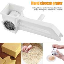 1PC Mini Stainless Steel Cheese Grater Hand Crank Rotary Plastic Handle For Kitchen Cooking - White - View 4