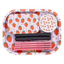 8件套吸烟配件套装，包含18cm*14cm金属托盘、110mm口味卷烟纸、双层塑料研磨器、收纳盒和卷烟器。套装齐全，适合居家聚会和户外活动。生日、节日送给朋友的完美礼物。 - 彩色 - 查看 8