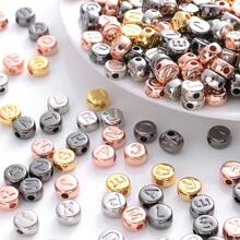 100Pcs/Lot Vintrage Golden Silvery Letter Beads Flat Round Acrylic Alphabet Spacer Beads For Jewelry Making DIY Bracelet Necklace - Letter Beads - View 1