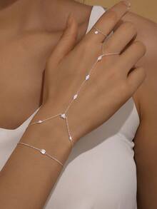 1枚925纯银时尚恶魔眼锆石指节戒指，采用低过敏性纯银材质，适合女性日常佩戴、婚礼、订婚等场合，作为精致珠宝。 - 金色 - 查看 2