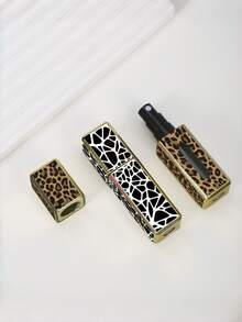 One Leopard Shaped Square Perfume Reusable Travel Bottle, 5ML Reusable Texture Decanting Bottle At The Bottom, 5ML Leopard Shaped Square Perfume Split Bottle Portable Travel Bottom Direct Charging Perfume Bottle - Multicolor - View 11
