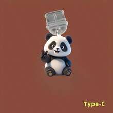 Tapón antipolvo a prueba de golpes con diseño de panda 2D, exquisito y compacto que protege eficazmente los puertos del teléfono del polvo, compatible con teléfonos iOS y Android. Tapón antipolvo, tapón antipolvo para auriculares, cubierta antipolvo para el puerto del teléfono, un regalo ideal para la madre, la familia, los amigos, el cumpleaños, las vacaciones, la primavera, la fiesta de cumpleaños - Multicolor - Ver 3
