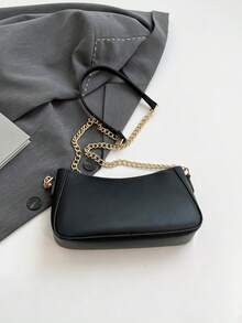 新款韩版小众设计时尚高品质休闲简约百搭单肩斜挎包 - 黑色 - 查看 7